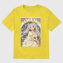 Футболка оверсайз мужская Провожающая в последний путь Фрирен эльф, цвет: желтый