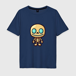 Футболка оверсайз мужская Маленький скелет, цвет: тёмно-синий