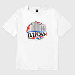 Футболка оверсайз мужская Dallas - USA, цвет: белый