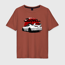 Футболка оверсайз мужская Автомобиль Toyota Supra, цвет: кирпичный