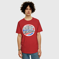 Футболка оверсайз мужская Город Лас-Вегас, цвет: красный — фото 2