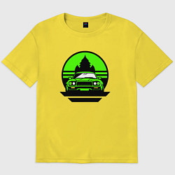 Футболка оверсайз мужская Nissan skyline retro style, цвет: желтый