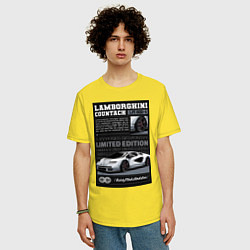 Футболка оверсайз мужская Lamborghini countach, цвет: желтый — фото 2
