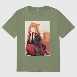 Футболка оверсайз мужская Волчица и пряности Холо торговец, цвет: авокадо