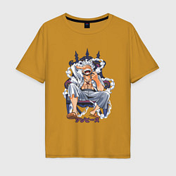 Футболка оверсайз мужская One piece дым smoke, цвет: горчичный