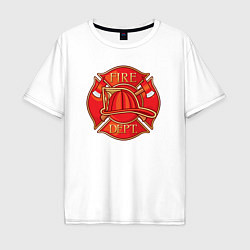 Мужская футболка оверсайз Пожарная станция