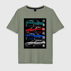 Мужская футболка оверсайз JDM автомобили
