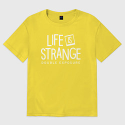 Мужская футболка оверсайз Life is strange double exposure logo