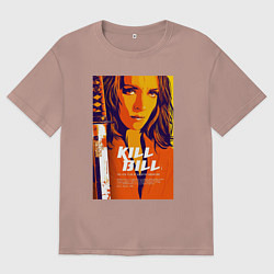 Футболка оверсайз мужская Kill bill - Uma Thurman, цвет: пыльно-розовый