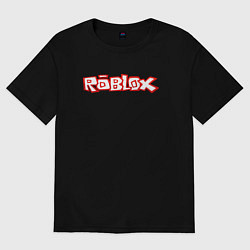 Футболка оверсайз мужская Roblox красный мем, цвет: черный