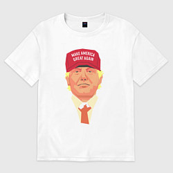 Футболка оверсайз мужская Trump - America, цвет: белый