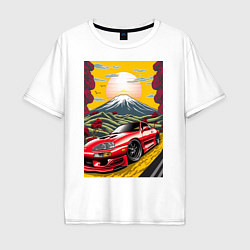 Футболка оверсайз мужская Toyota Supra jdm автомобиль, цвет: белый