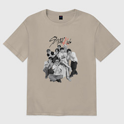 Футболка оверсайз мужская Stray Kids 6th Anniversary, цвет: миндальный