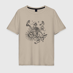 Футболка оверсайз мужская Thistle skeleton, цвет: миндальный