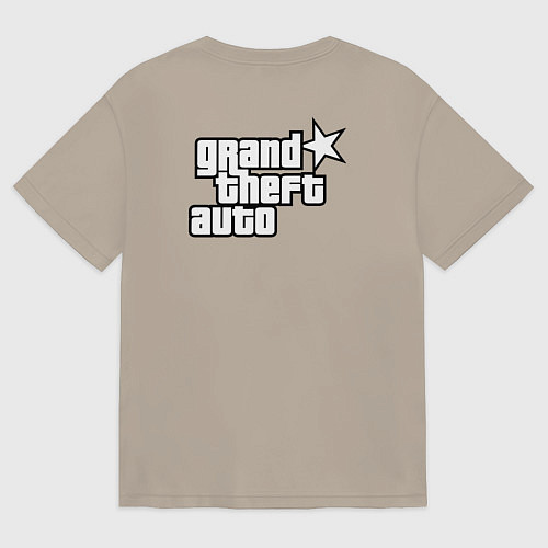 Мужская футболка оверсайз Темнокожий бандит из GTA 6 / Миндальный – фото 2