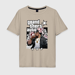 Мужская футболка оверсайз Темнокожий бандит из GTA 6
