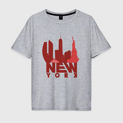 Мужская футболка оверсайз New York red