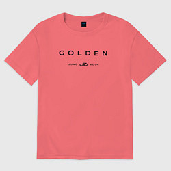 Футболка оверсайз мужская BTS Golden, цвет: коралловый