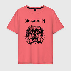 Футболка оверсайз мужская Megadeth - rock dog, цвет: коралловый