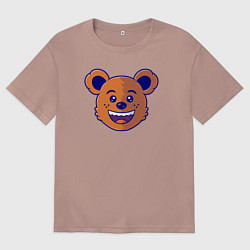 Футболка оверсайз мужская Весёлый мишка, цвет: пыльно-розовый