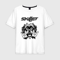 Футболка оверсайз мужская Skillet - rock dog, цвет: белый