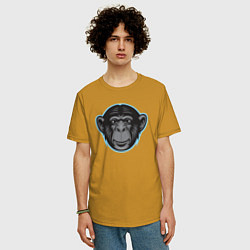 Футболка оверсайз мужская Funny monkey, цвет: горчичный — фото 2