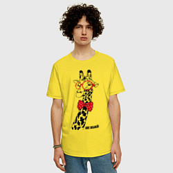 Футболка оверсайз мужская Жирафу видней, цвет: желтый — фото 2