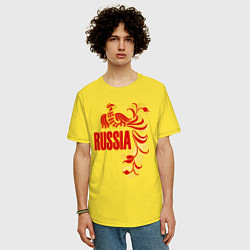 Футболка оверсайз мужская Russia, цвет: желтый — фото 2