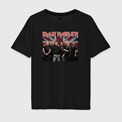 Футболка оверсайз мужская Iron Maiden rock band colored, цвет: черный