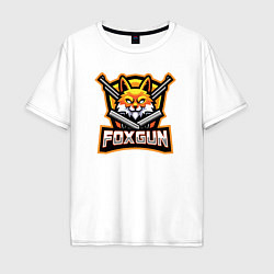 Футболка оверсайз мужская Fox gun, цвет: белый