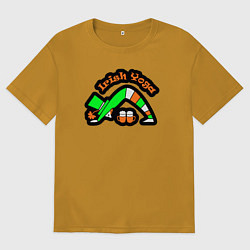 Футболка оверсайз мужская Ирландская йога, цвет: горчичный