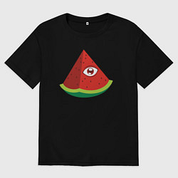 Футболка оверсайз мужская Арбузный глаз, цвет: черный