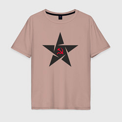 Футболка оверсайз мужская Black star USSR, цвет: пыльно-розовый