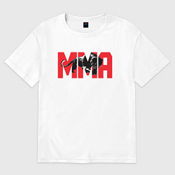 Футболка оверсайз мужская MMA пантера, цвет: белый