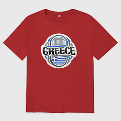 Футболка оверсайз мужская Греция, цвет: красный