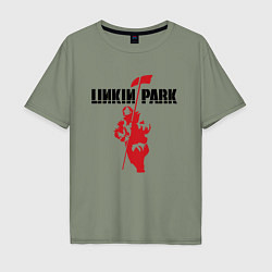 Футболка оверсайз мужская Linkin park rock, цвет: авокадо