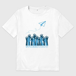 Футболка оверсайз мужская Летящий самолетик, цвет: белый