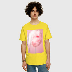 Футболка оверсайз мужская Череп сахарная вата, цвет: желтый — фото 2
