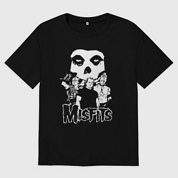 Футболка оверсайз мужская Misfits band rock, цвет: черный