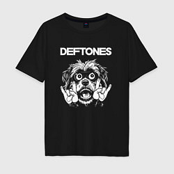 Футболка оверсайз мужская Deftones rock dog, цвет: черный