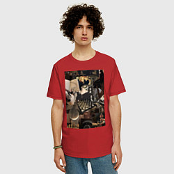 Футболка оверсайз мужская Шахматы коллаж, цвет: красный — фото 2