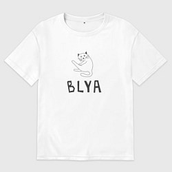 Мужская футболка оверсайз Кот Blya