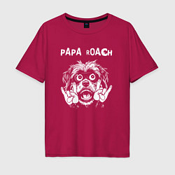 Футболка оверсайз мужская Papa Roach rock dog, цвет: маджента