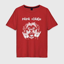 Футболка оверсайз мужская Papa Roach rock dog, цвет: красный