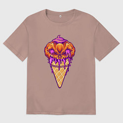 Футболка оверсайз мужская Halloween ice cream, цвет: пыльно-розовый