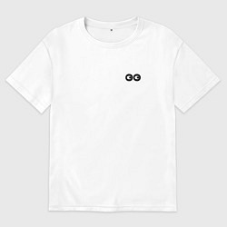 Футболка оверсайз мужская Глазки то бегают смайл, цвет: белый