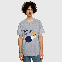 Футболка оверсайз мужская Смеющийся орел, цвет: меланж — фото 2