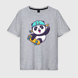 Футболка оверсайз мужская Skater panda, цвет: меланж