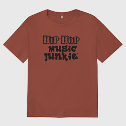 Футболка оверсайз мужская Обожатель хип-хопа, цвет: кирпичный