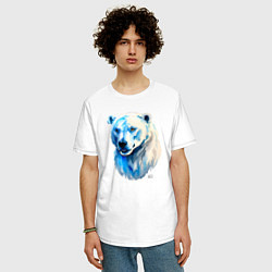 Футболка оверсайз мужская Полярный мишутка, цвет: белый — фото 2